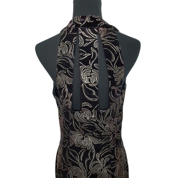 Vintage 90s Mini Cocktail Dress Button Front Waistcoat Velour Black Sexy NWT - Picture 6 of 15